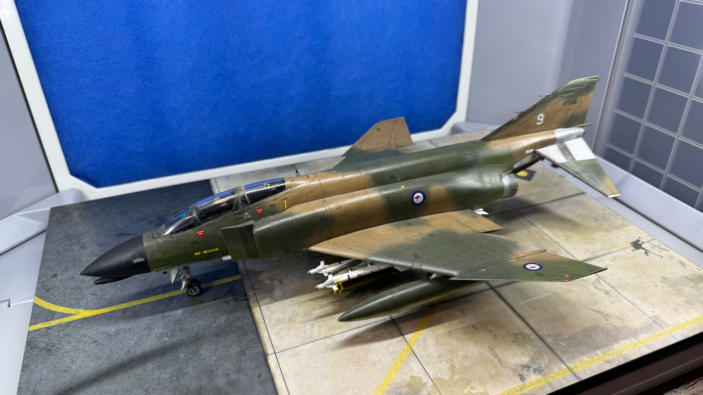 Pro-Built 1/48 F-4B Phantom 'What If' Vietnam War RAAF with Display Base Diorama.