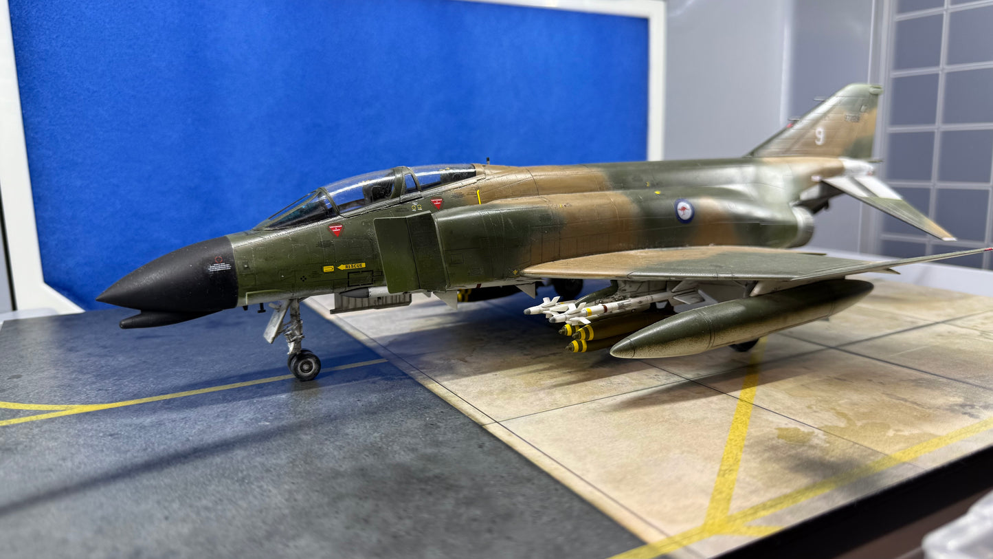 Pro-Built 1/48 F-4B Phantom 'What If' Vietnam War RAAF with Display Base Diorama.