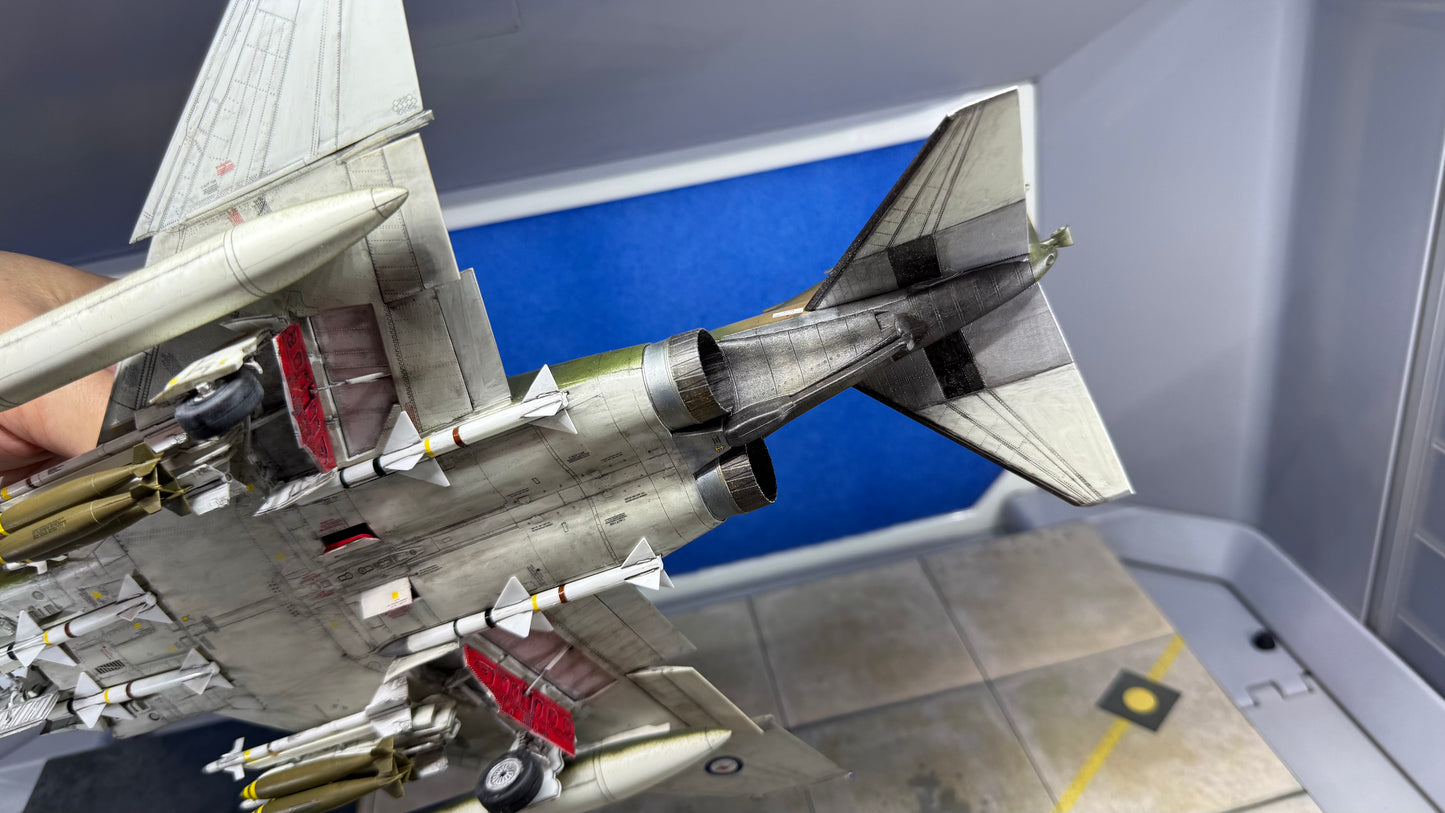 Pro-Built 1/48 F-4B Phantom 'What If' Vietnam War RAAF with Display Base Diorama.