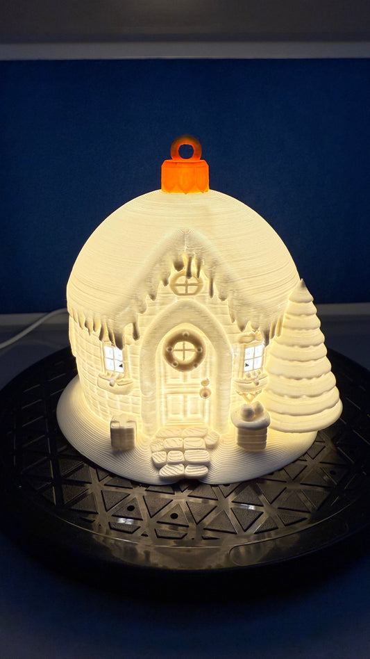 Light Up Christmas Snow Dome House Light USB LED Light 12.5X12.5cm