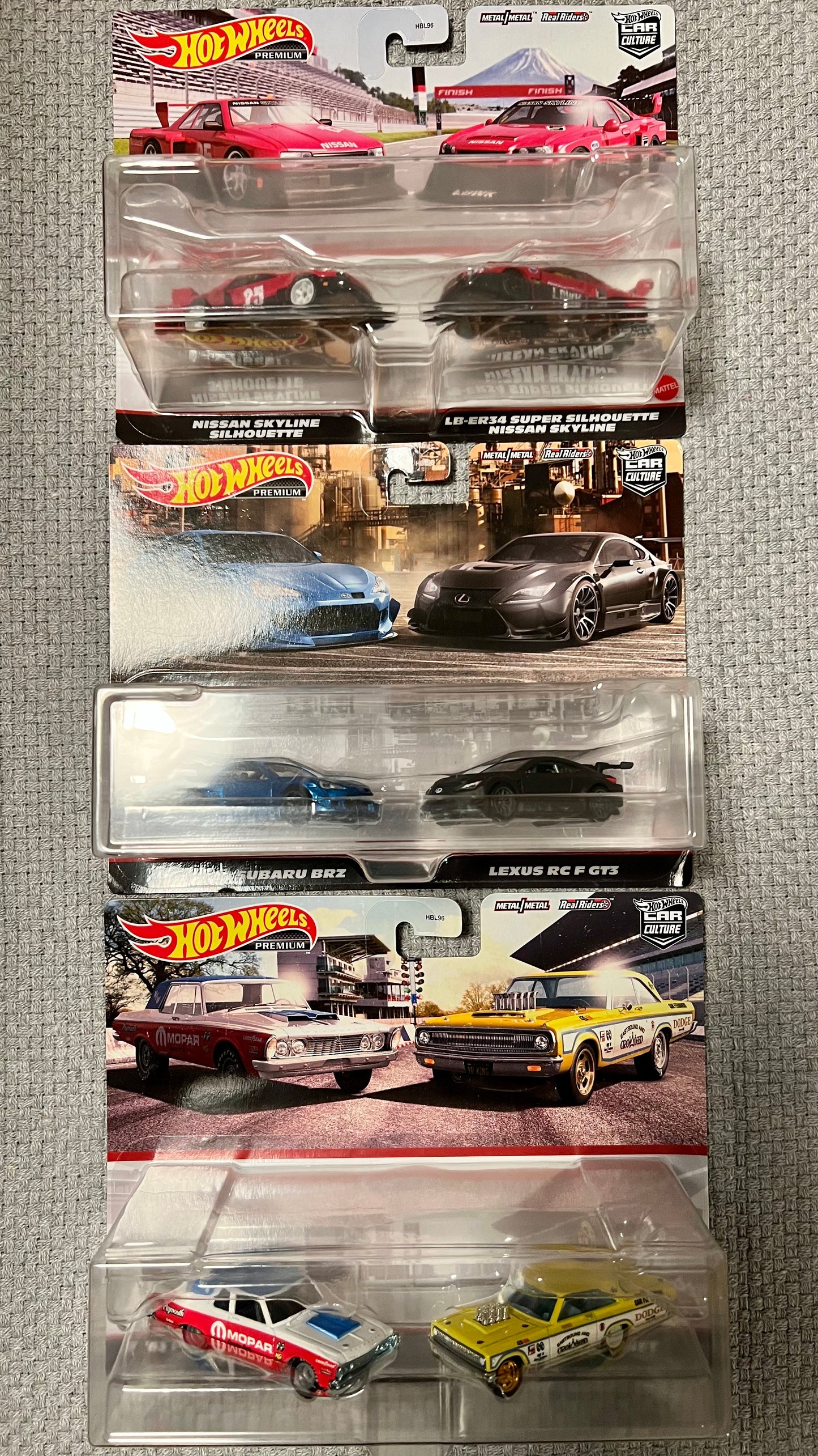2023 Hot Wheels Car Culture Premium 2 Pack LB-ER34 Silhouette Nissan Skyline Pandem Subaru BRZ Dodge Complete Set of 6!