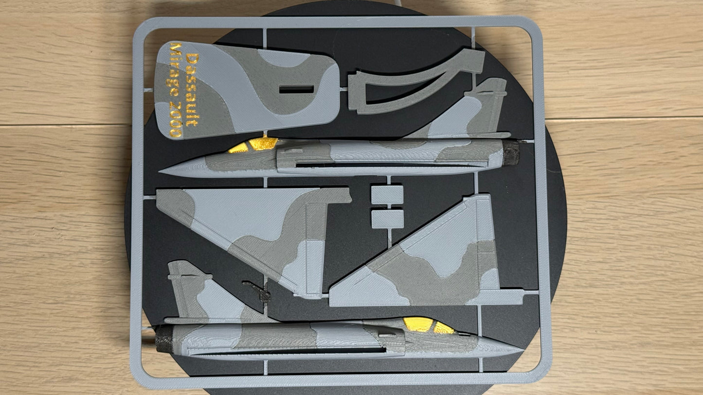 1/100 Dassault Mirage 2000 Fighter Jet Full Colour Snap Model Kit