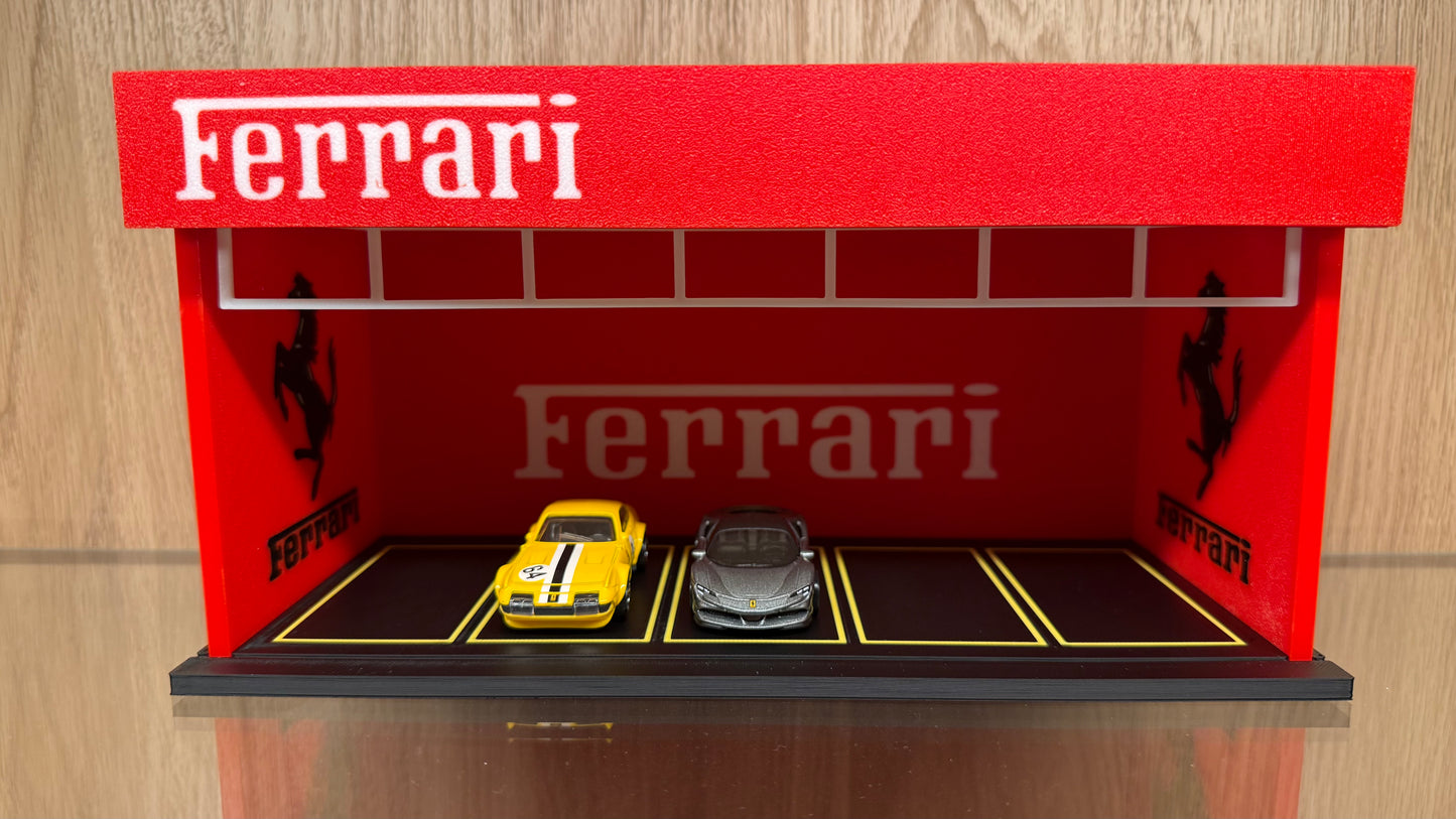 1/64 Scale Ferrari Display Showroom Parking Garage for Hot Wheels Die-Cast Cars