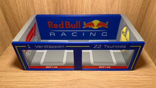 1/64 Scale Red Bull F1 Pit Garage Verstappen Tsunoda 4 Hot Wheels Die-Cast Cars