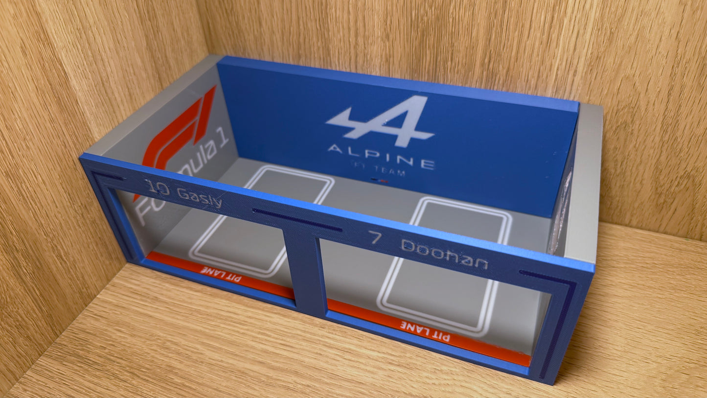 1/64 Alpinen F1 Pit Garage Gasly & Doohan Piastri Hot Wheels Spark Burago