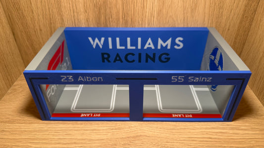 1/64 Williams F1 Pit Garage Alex Albon & Carlos Sainz Hot Wheels Spark Burago