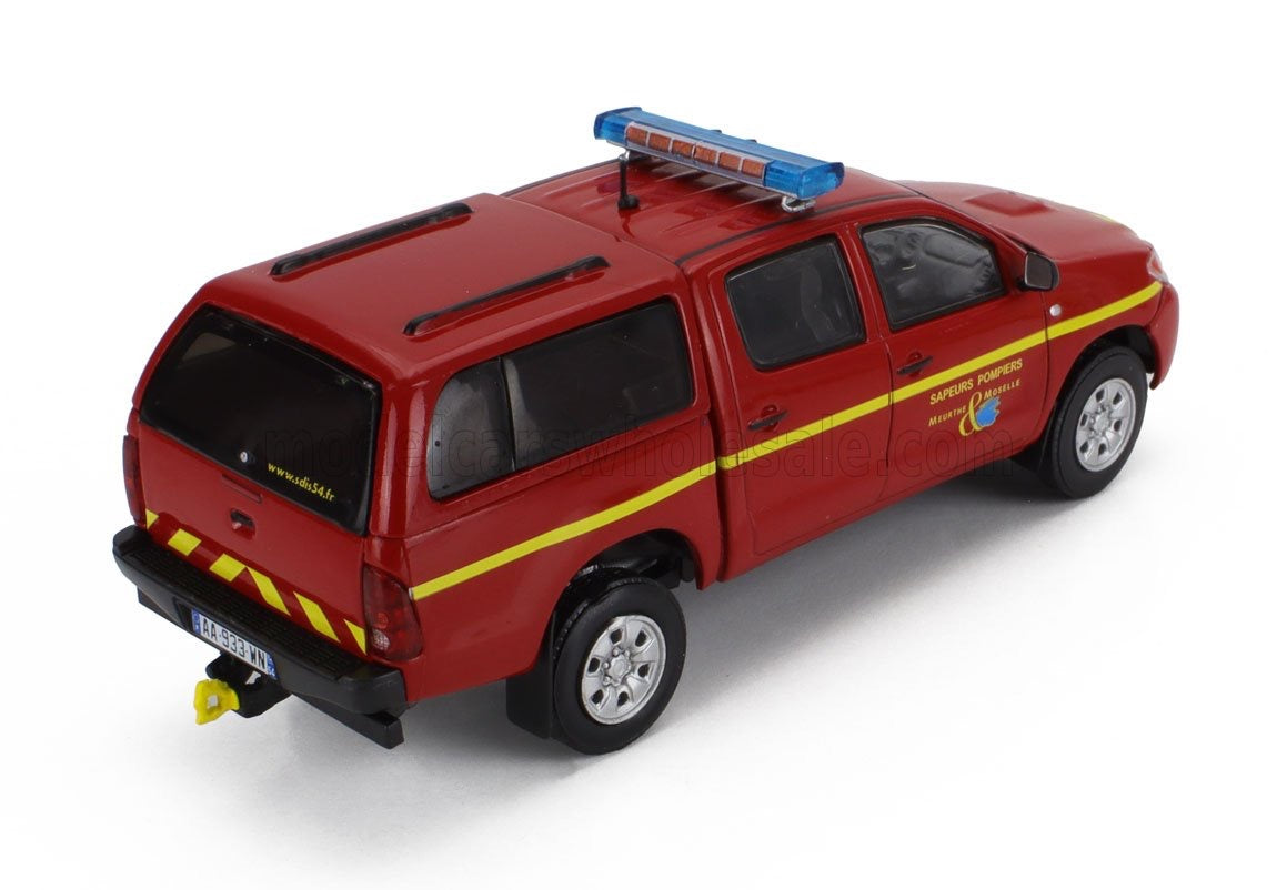 HACHETTE - 1/43 -TOYOTA - HILUX PICK-UP CLOSED MEURTHE & MOSELLE FIRE ENGINE 2014 - RED YELLOW