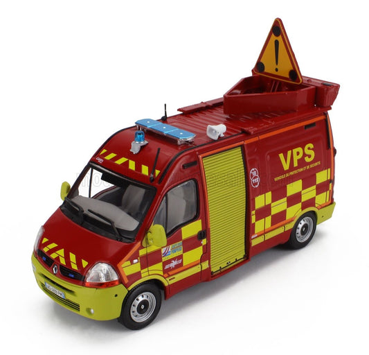 HACHETTE - 1/43 - RENAULT - MASTER VAN VPS VEHICULE DE PROTECTION ET DE SECURITE FIRE ENGINE 2003 - RED YELLOW