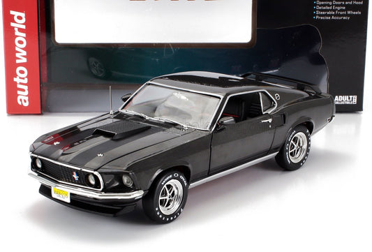 1/18 AUTOWORLD FORD USA - MUSTANG BOSS COUPE 1969 - JOHN WICK MOVIE - HITMAN GREY LIMITED EDITION