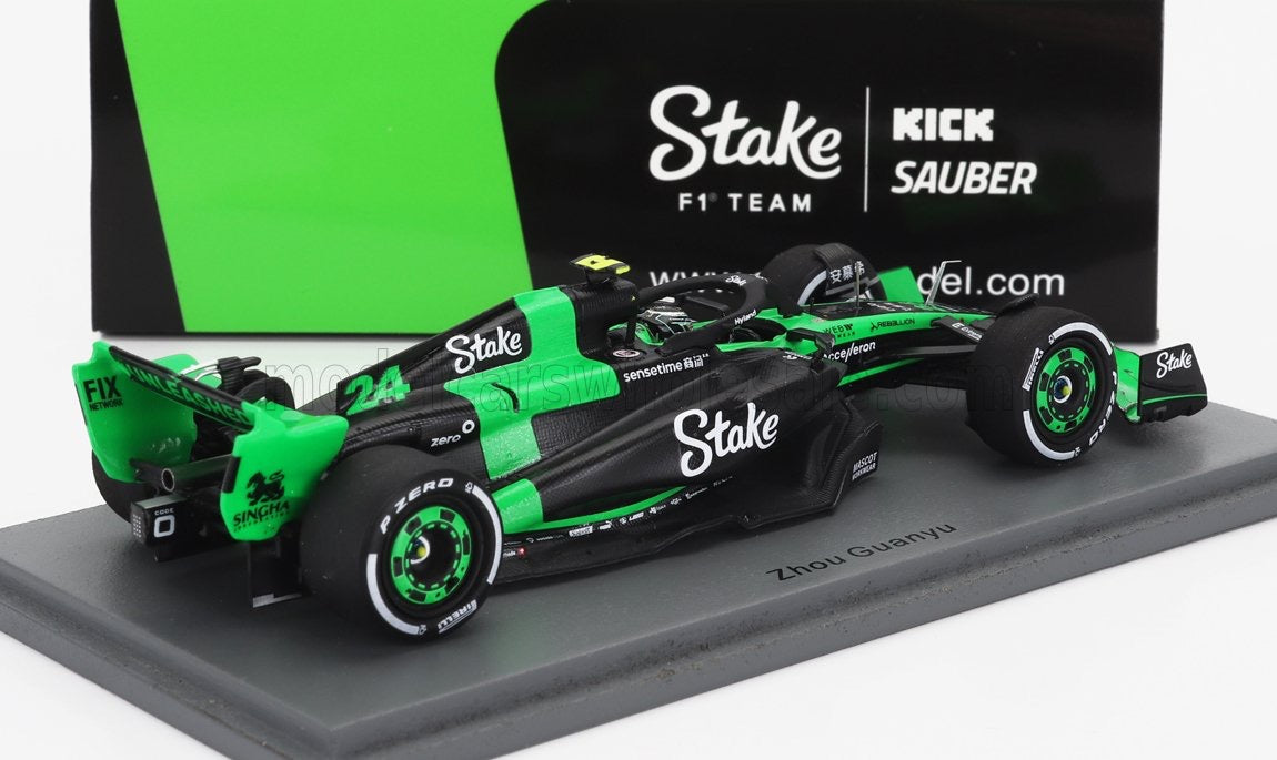 1/43 SPARK-MODEL SAUBER - F1 C44 TEAM STAKE KICK N 24 BAHRAIN GP 2024 ZHOU GUANYU - GREEN BLACK