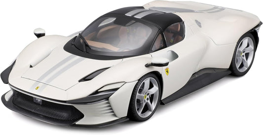 1/18 BURAGO SIGNATURE SERIES FERRARI - DAYTONA SP3 2022 - WHITE BLACK - FULL OPENINGS