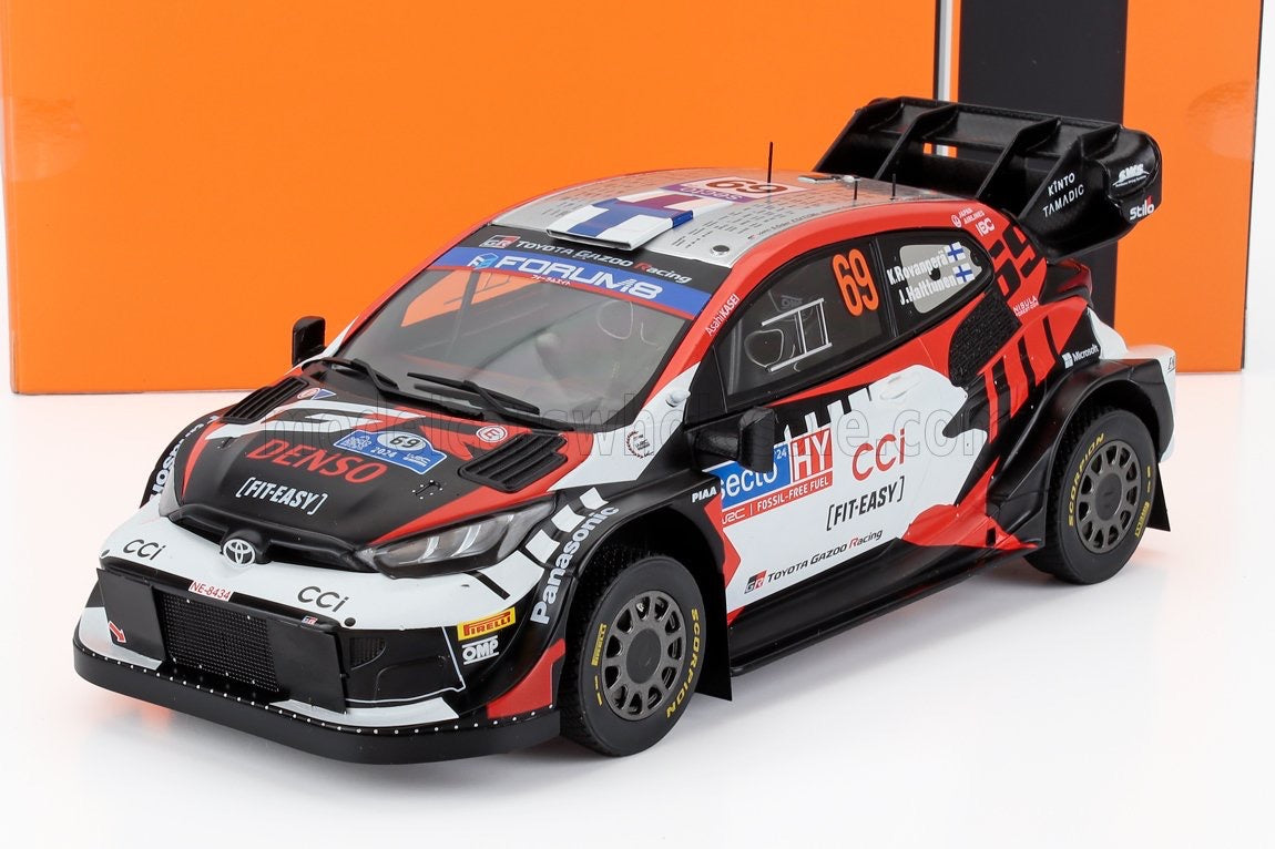 1/18 IXO-MODELS YARIS GR RALLY1 TEAM TOYOTA GAZOO RACING WRT N 69 RALLY FINLAND 2024 KALLE ROVANPERA - JONNE HALTTUNEN