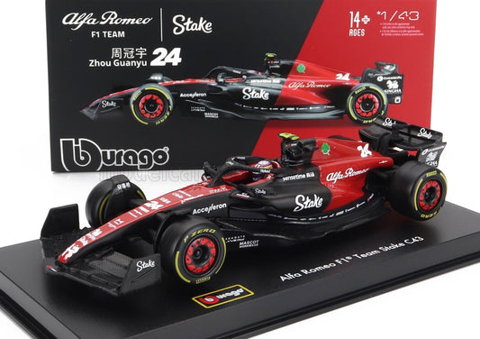 Burago 1/43 SIGNATURE ALFA ROMEO F1 C43 TEAM STAKE N 24 '23 ZHOU GUANYU CASED