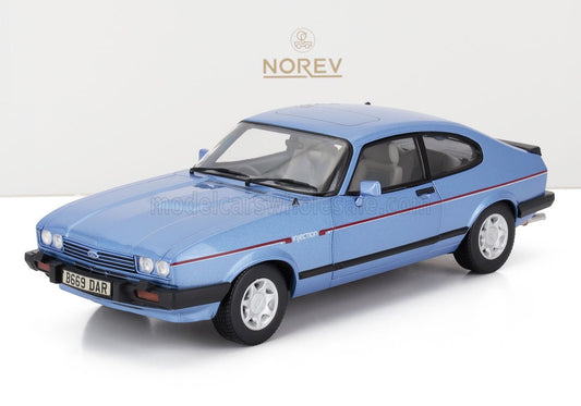 NOREV 1/18 FORD ENGLAND - CAPRI MKIII 2.8 INJECTION RHD 1984 - LIGHT BLUE MET