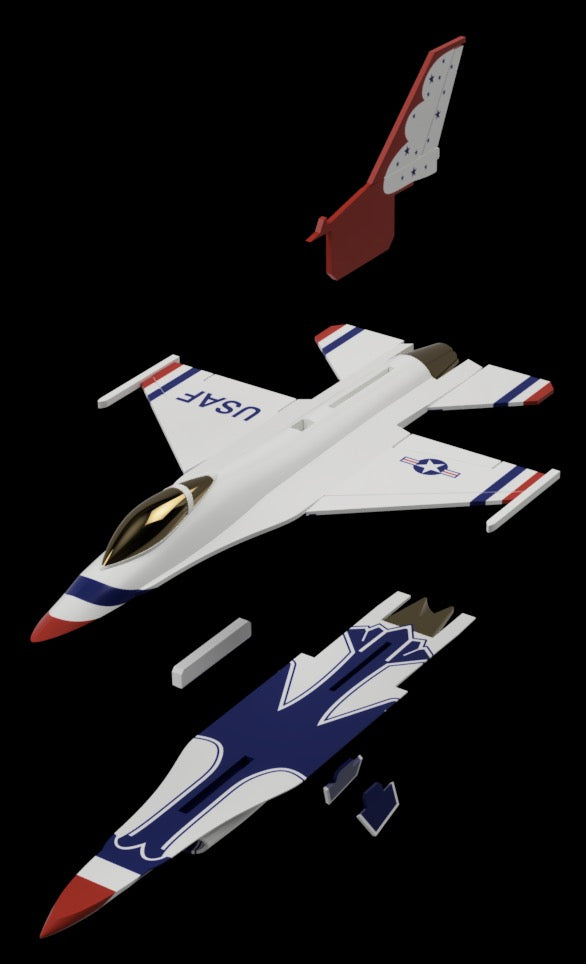1/100 Scale General Dynamics F-16 Thunderbirds Colour Snap Plane Kit