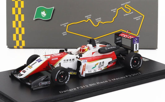 1/43 SPARK-MODEL DALLARA - F312 N 8 MACAU F3 RACE 2 2017 GUANYU ZHOU - WHITE RED