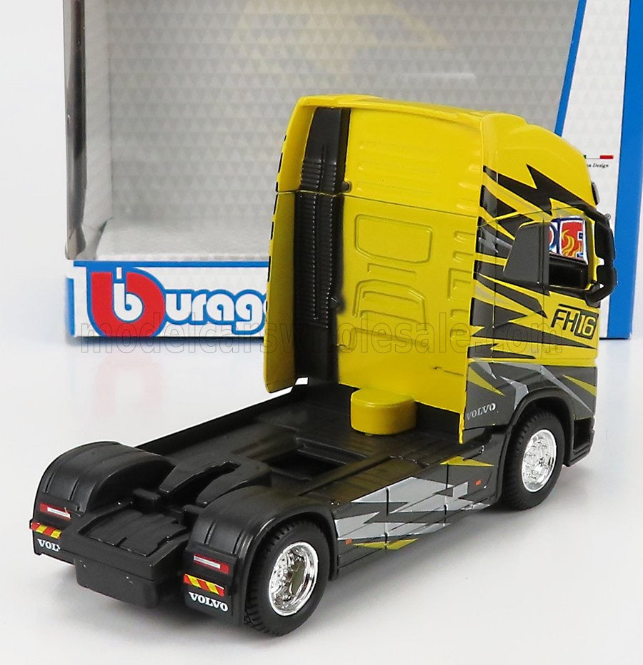 1/43 BURAGO VOLVO - FH16 750 TRACTOR TRUCK 2-ASSI 2020 - YELLOW GREY