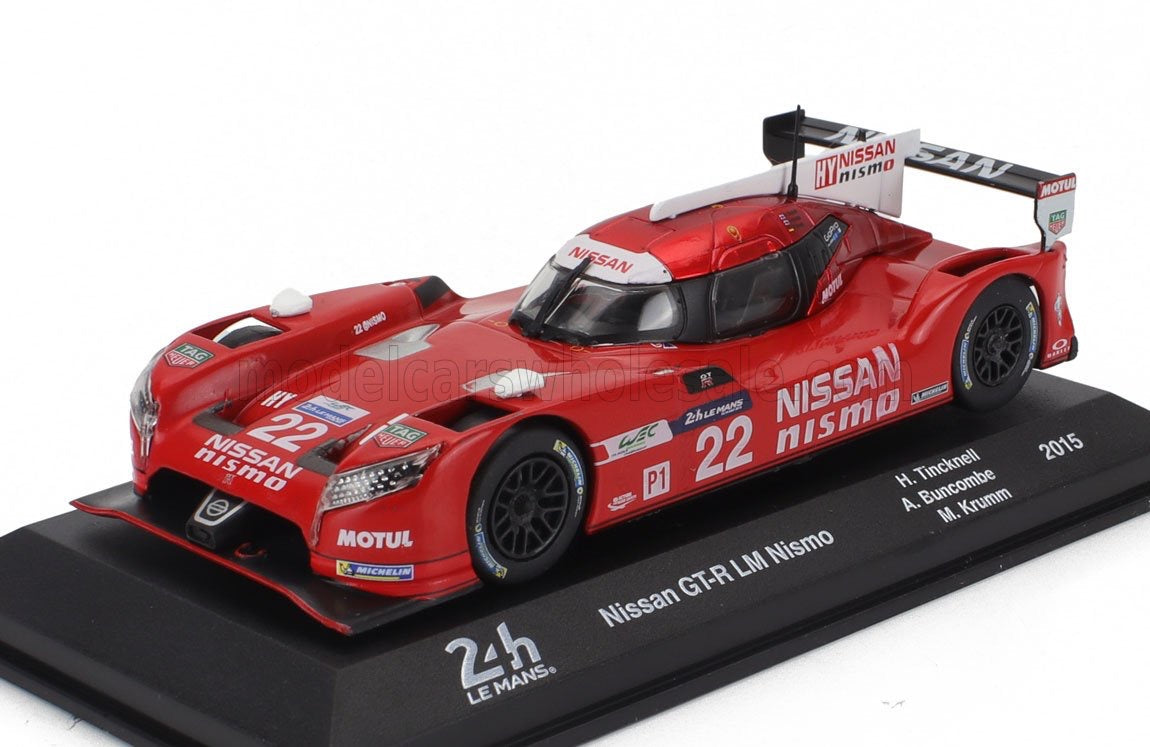 1/43 Atlas IXO Edition NISSAN - GT-R LM NISMO 3.0L TURBO V6 TEAM NISSAN MOTORSPORTS N 22 24h LE MANS 2015 HARRY TINCKNELL - MICHAEL KRUMM - ALEX BUNCOMBE - RED