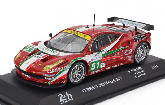 1/43 Atlas IXO Edition FERRARI - 458 ITALIA GT2 4.5L V8 TEAM AF CORSE N 51 24h LE MANS 2011 GIANCARLO FISICHELLA - GIANMARIA BRUNI - TONI VILANDER - RED