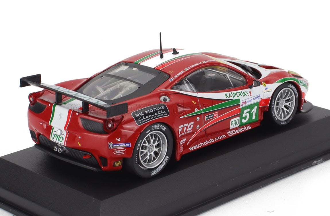 1/43 Atlas IXO Edition FERRARI - 458 ITALIA GT2 4.5L V8 TEAM AF CORSE N 51 24h LE MANS 2011 GIANCARLO FISICHELLA - GIANMARIA BRUNI - TONI VILANDER - RED