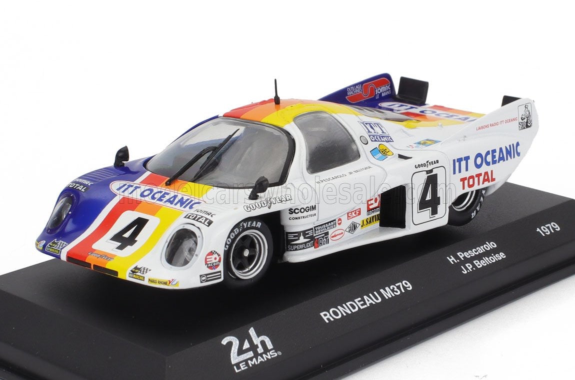 1/43 Atlas IXO Edition RONDEAU - M379 3.0L V8 TEAM J.RONDEAU N 4 24h LE MANS 1979 JEAN PIERRE BELTOISE - HENRI PESCAROLO - WHITE RED BLUE