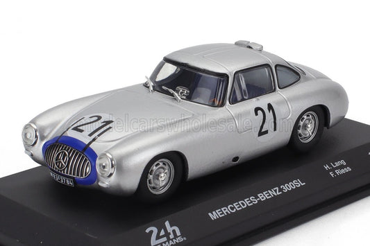 1/43 Atlas IXO Edition MERCEDES BENZ - 300SL 3.0L S6 TEAM DAIMLER-BENZ A.G. N 21 WINNER 24h LE MANS 1952 HERMANN LANG - FRITZ RIESS - SILVER BLUE
