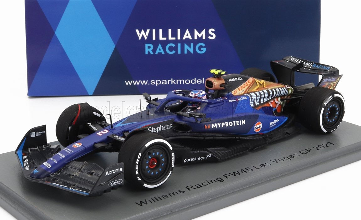 1/43 SPARK WILLIAMS - F1 FW45 TEAM WILLIAMS RACING GULF N 2 LAS VEGAS USA GP 2023 LOGAN SARGEANT