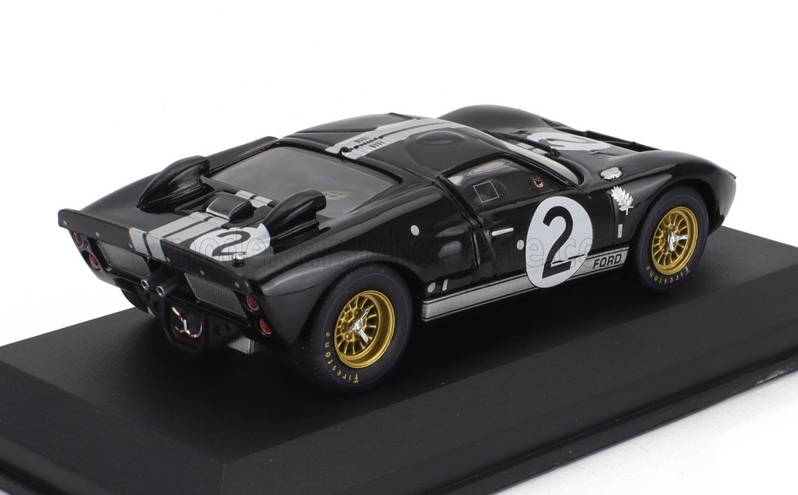 1/43 Atlas IXO Edition FORD USA - GT40 MKII 7.0L V8 TEAM SHELBY AMERICAN INC. N 2 WINNER 24h LE MANS 1966 BRUCE McLAREN - CHRIS AMON - BLACK WHITE