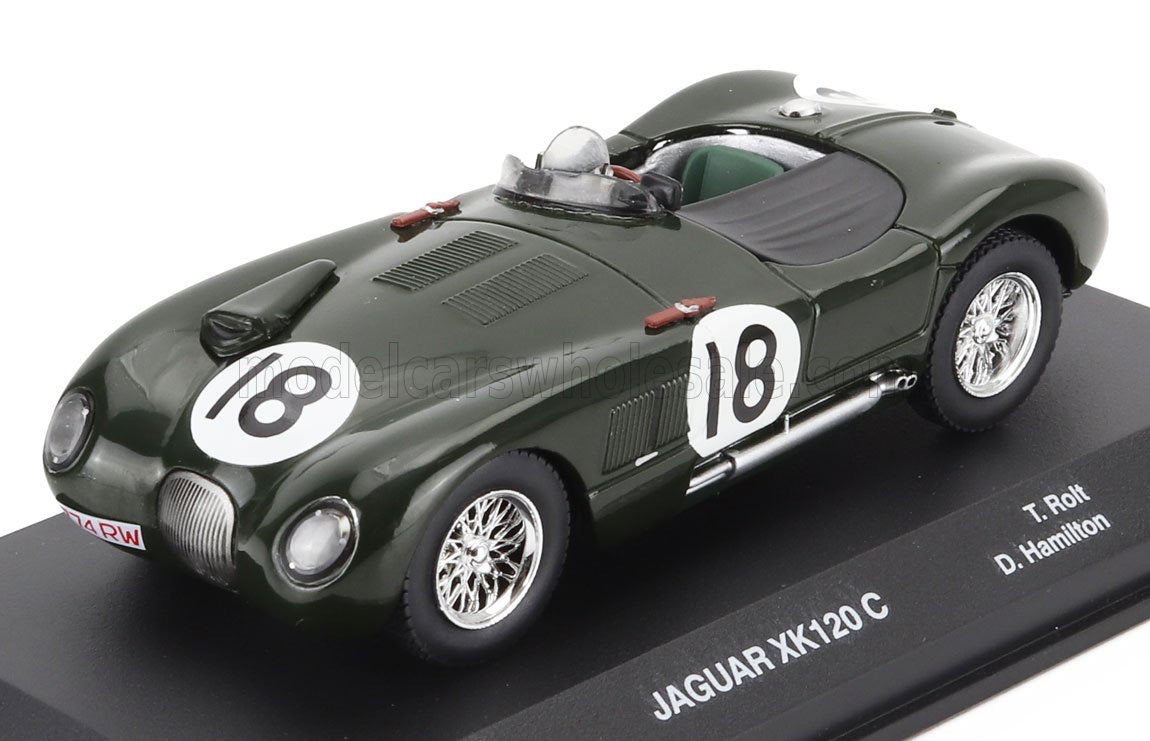 1/43 Atlas IXO Edition JAGUAR - XK120 C-TYPE SPIDER 3.4L TEAM JAGUAR CARS LTD N 18 WINNER 24h LE MANS 1953 TONY ROLT - DUNCAN HAMILTON - GREEN