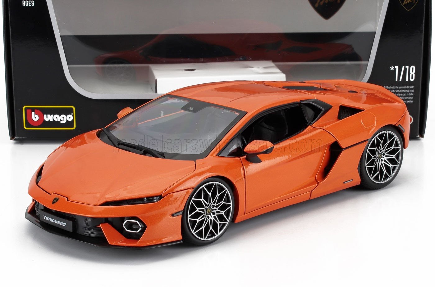 1/18 BURAGO Die-Cast LAMBORGHINI Supercar - TEMERARIO 2024 - ORANGE