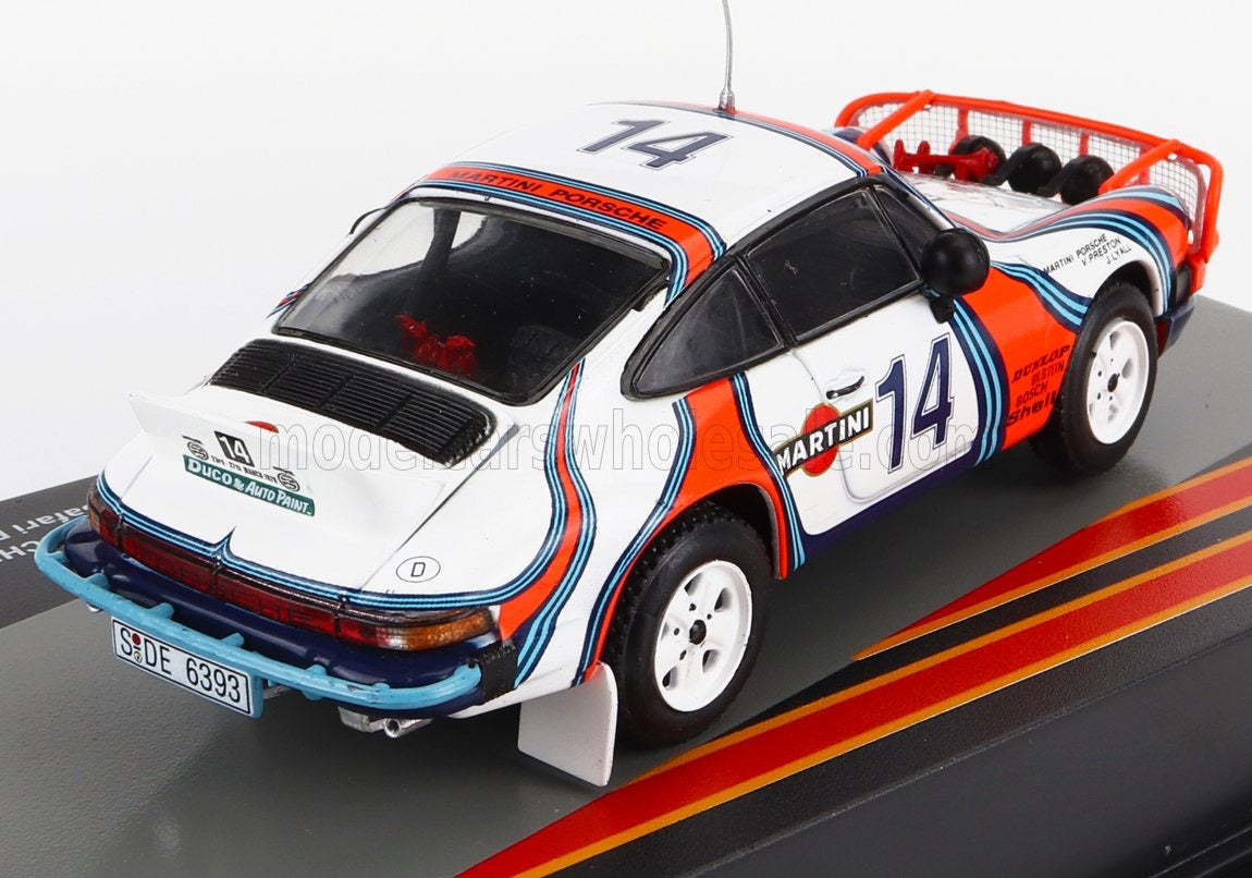 1/43 Atlas IXO Edition PORSCHE - 911 SC 3.0 COUPE MARTINI RACING (night version) N 14 2nd RALLY EAST AFRICAN SAFARI 1978 VIC PRESTON Jr. - JOHN LYALL - WHITE RED BLUE