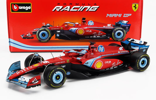 1/18 FERRARI - F1 SF-24 TEAM SCUDERIA FERRARI N 16 3rd MIAMI GP 2024 CHARLES LECLERC - RED BLACK LIGHT BLUE