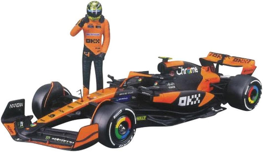 1/24 BURAGO McLAREN - F1 MCL38 TEAM MCLAREN N 4 SEASON 2024 LANDO NORRIS - WITH PILOT - ORANGE BLACK EXCLUSIVE ONE ONLY!