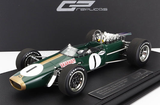 1/18 GP-REPLICAS BRABHAM - F1 BT24 REPCO N 1 2nd MEXICO GP 1967 JACK BRABHAM - WITH SHOWCASE - GREEN GOLD 1 of ONLY 499!