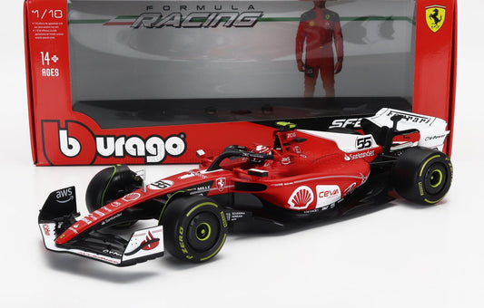 1/18 EXCLUSIVE DIE-CAST BURAGO - 1/18 - FERRARI - F1 SF-23 TEAM SCUDERIA FERRARI N 55 LAS VEGAS USA GP 2023 CARLOS SAINZ
