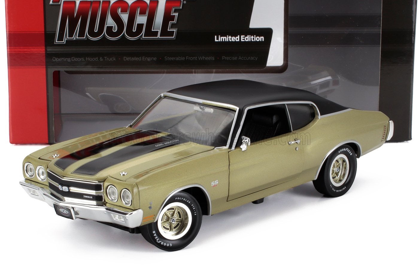 1/18 AUTOWORLD CHEVROLET - CHEVELLE SS COUPE 1970 - BROWN BLACK LIMITED EDITION