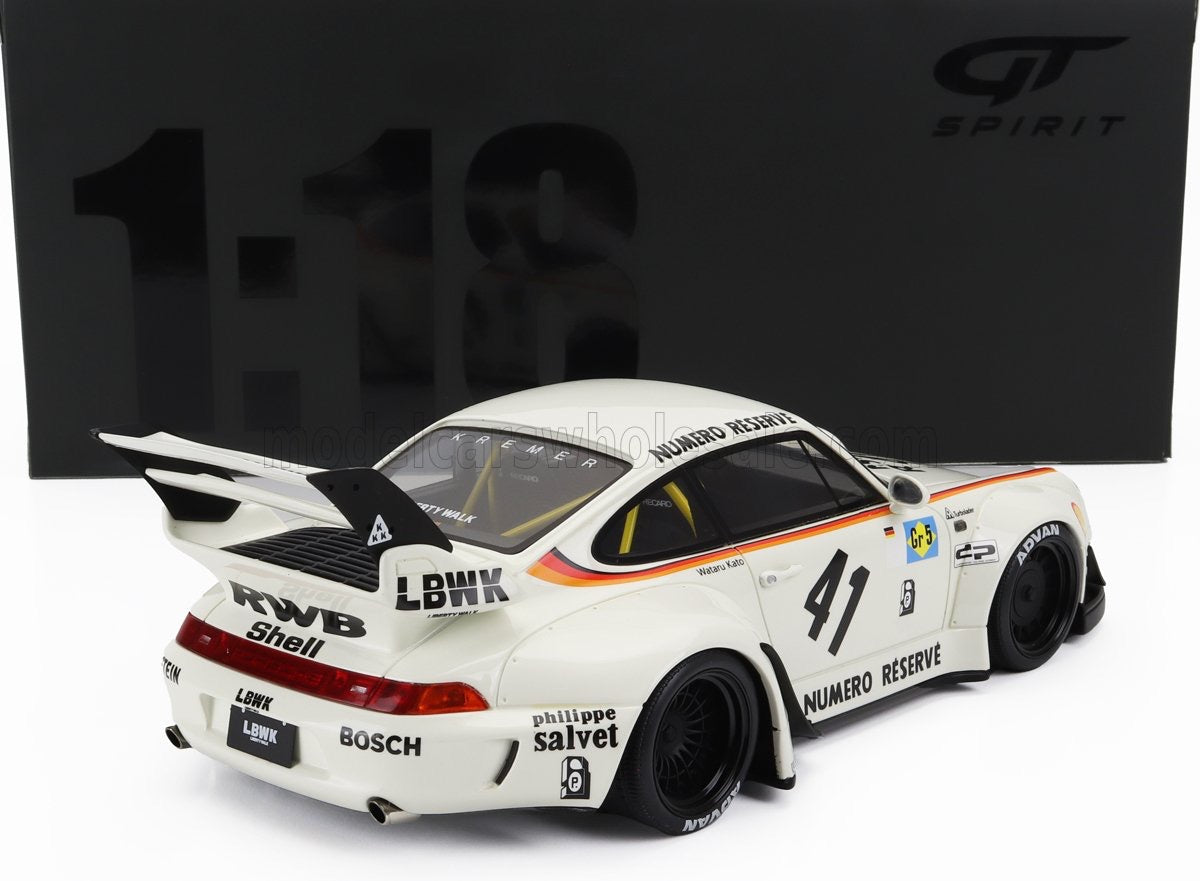 1/18 GT-SPIRIT PORSCHE - 911 993 RWB BODYKIT KATO-SAN N 41 RACING 1993 - WHITE