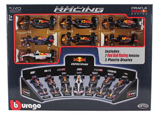 1/43 BURAGO RED BULL - SET F1 7X RB9 N 1 WORLD CHAMPION 2013 SEBASTIAN VETTEL - RB11 N 3 2015 - RB12 N 3 2016 DANIEL RICCIARDO - RB16B N 33 TURKISH GP 2021 MAX VERSTAPPEN - 2X RB19 N 11 2023 SERGIO PEREZ - RB20 N 1 WORLD CHAMPION 2024 MAX VERSTAPPEN