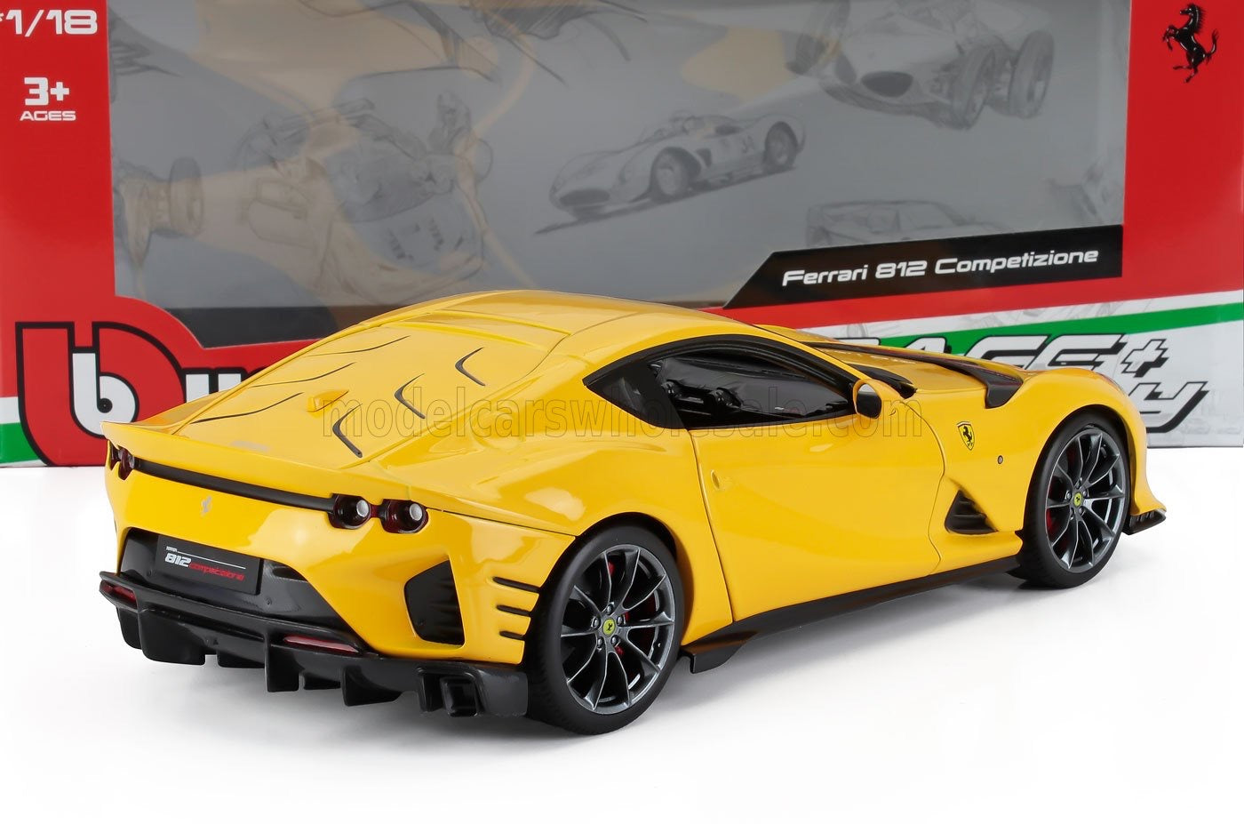 1/18 BURAGO FERRARI - 812 COMPETIZIONE 2021 - GIALLO MODENA - YELLOW