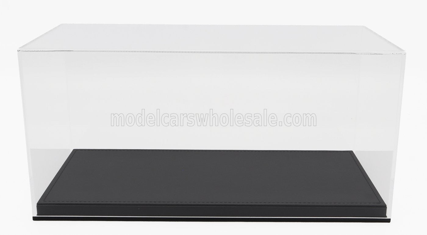 1/18 LUXBOX DISPLAY BOX - BASE IN SYNTHETIC LEATHER BASE BLACK - 32.2 cmL X 16.2W X 15.6H cm