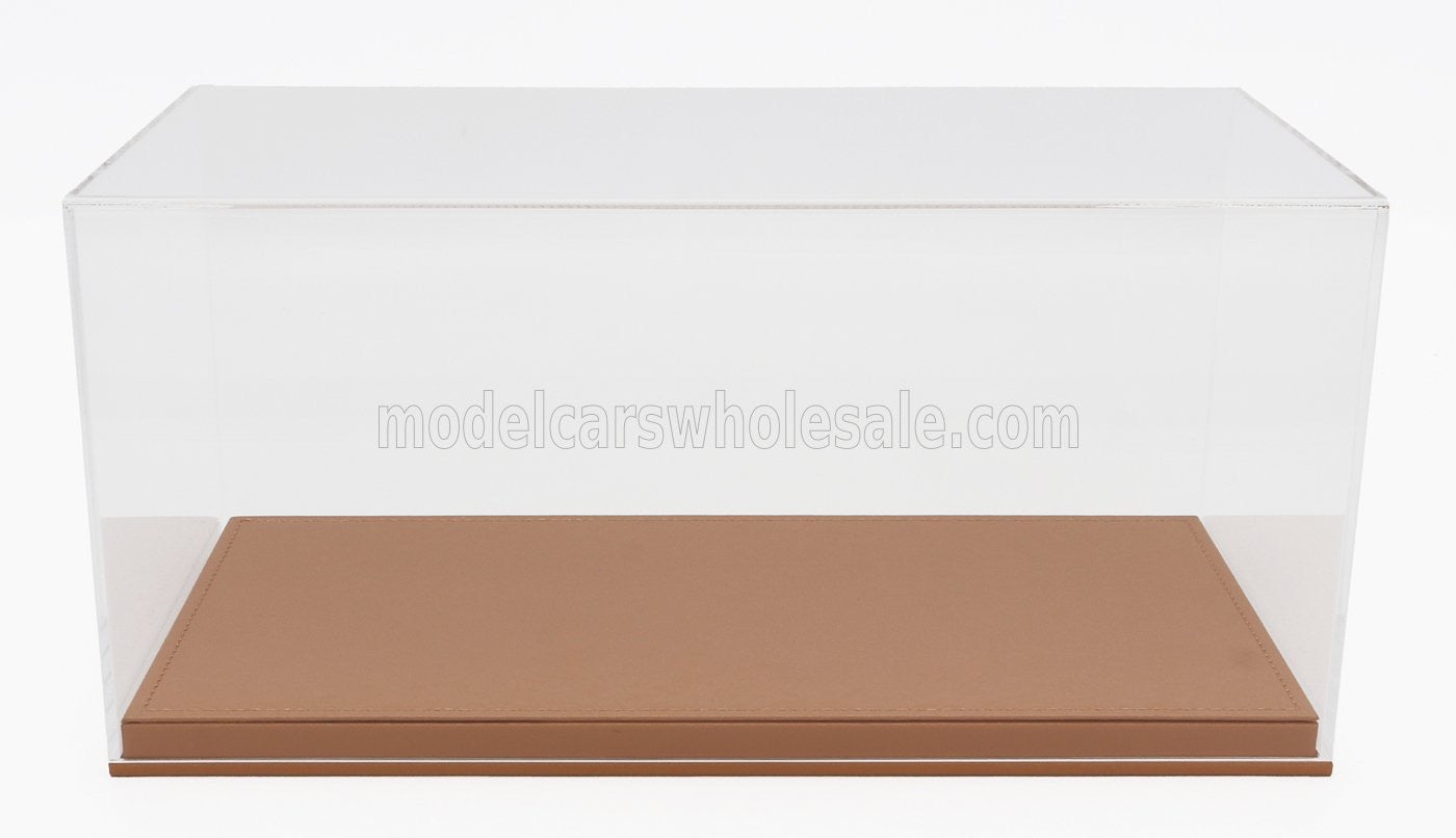 1/18 LUXBOX DISPLAY BOX - BASE IN SYNTHETIC LEATHER BASE BEIGE - 32.2 cmL X 16.2W X 15.6H cm (Copy)