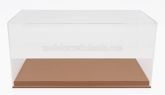 1/18 LUXBOX DISPLAY BOX - BASE IN SYNTHETIC LEATHER BASE BEIGE - 32.2 cmL X 16.2W X 15.6H cm (Copy)