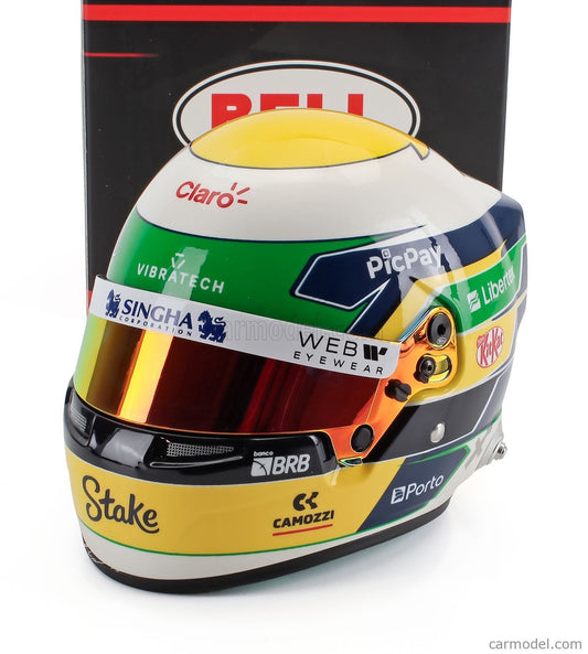 1/2 MINI HELMETBELL HELMET - CASCO HELMET F1 GABRIEL BORTOLETO TEAM STAKE F1 KICK SAUBER N 5 SEASON 2025