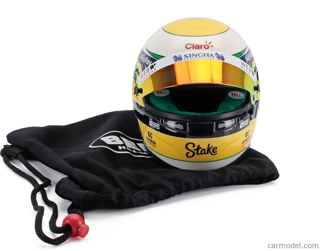 1/2 MINI HELMETBELL HELMET - CASCO HELMET F1 GABRIEL BORTOLETO TEAM STAKE F1 KICK SAUBER N 5 SEASON 2025