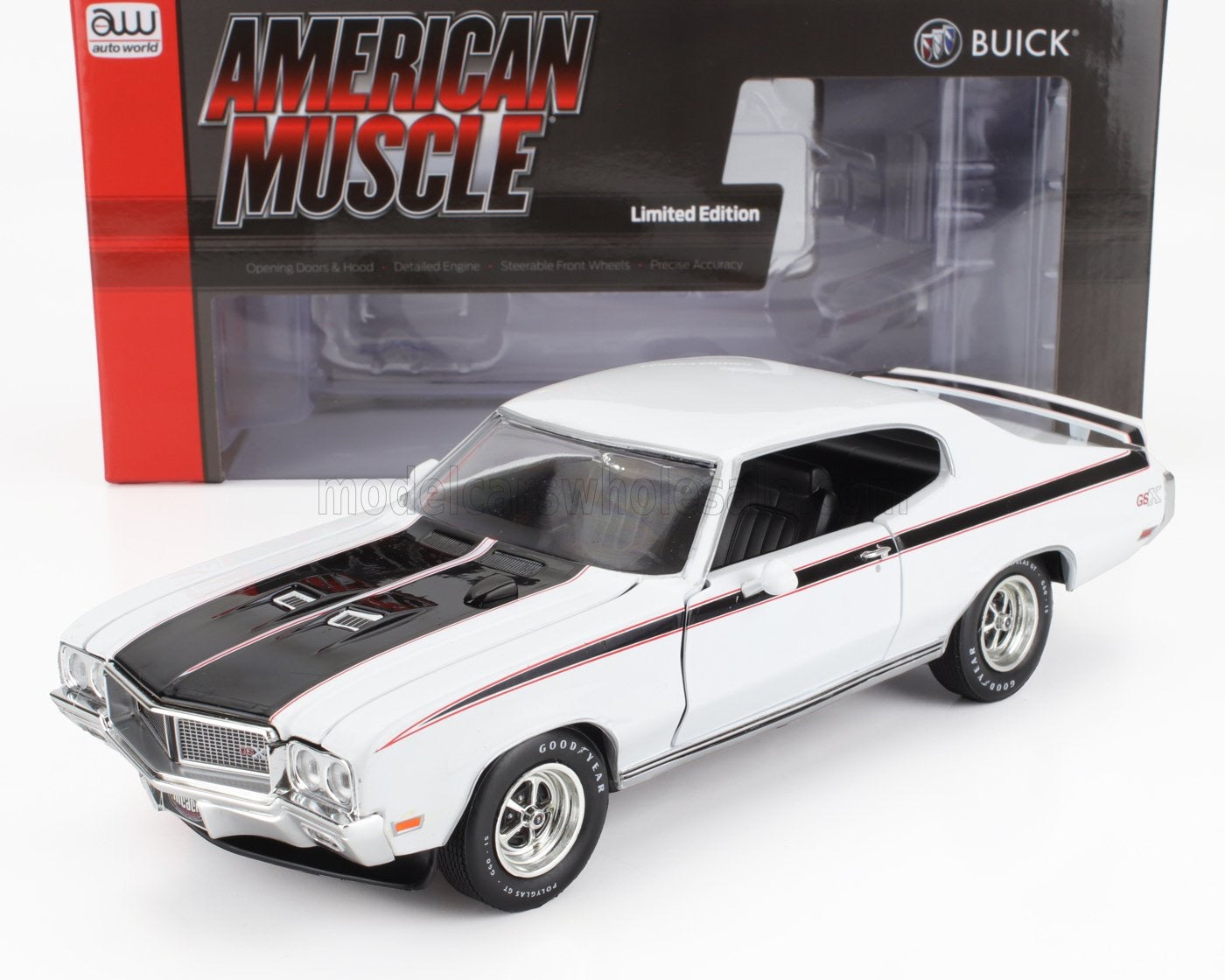 1/18 AUTOWORLD BUICK - GSX MCACN HARD-TOP 1970 - WHITE BLACK LIMITED EDITION