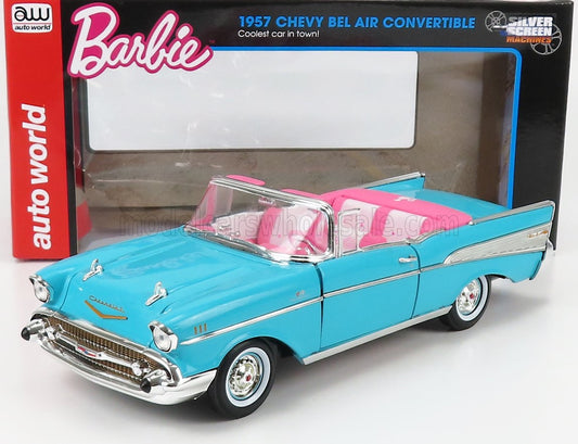 1/18 AUTOWORLD CHEVROLET - BEL AIR CABRIOLET OPEN 1957 - AQUA BLUE LIMITED EDITION