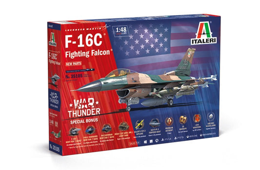 ITALERI 1/48 LOCKHEED MARTIN - F-16C FIGHTING FALCON MILITARY AIRPLANE 1978 WAR THUNDER EDITION!