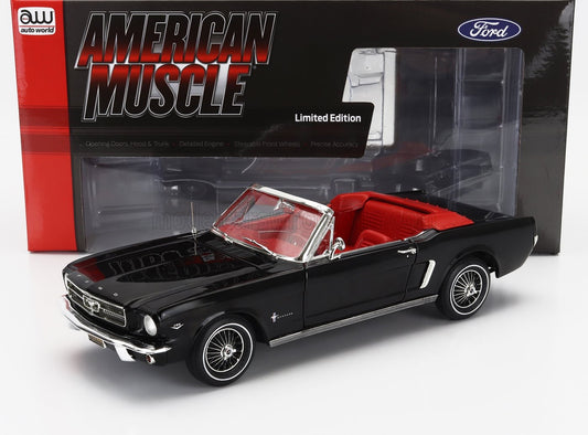 1/18 AUTOWORLD FORD USA - MUSTANG CABRIOLET 1964 - BLACK LIMITED EDITION