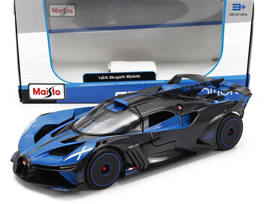 1/24 MAISTO BUGATTI - BOLIDE W16 8.0 FOUR-TURBO 1850hp 500km/h 2020 Land Speed Record - BLUE BLACK