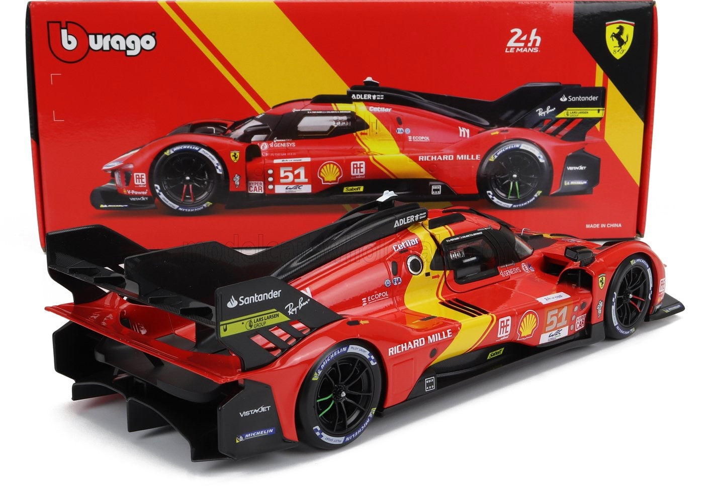 1/18 Burago Signature Die-Cast Ferrari 499P #51 Winner 24h LeMans 2023 Pier Guidi, Calado, Giovinazzi